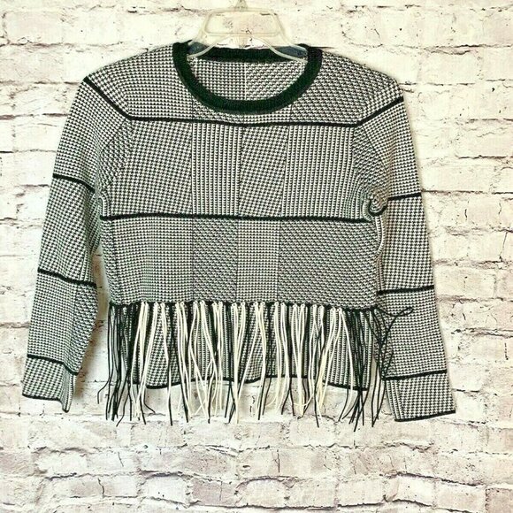 REVOLVE Endless Rose Houndstooth Fringe Sweater - Picture 2 of 12